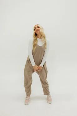 Free People Hot Shot Onesie-Mocha Latte Outlet