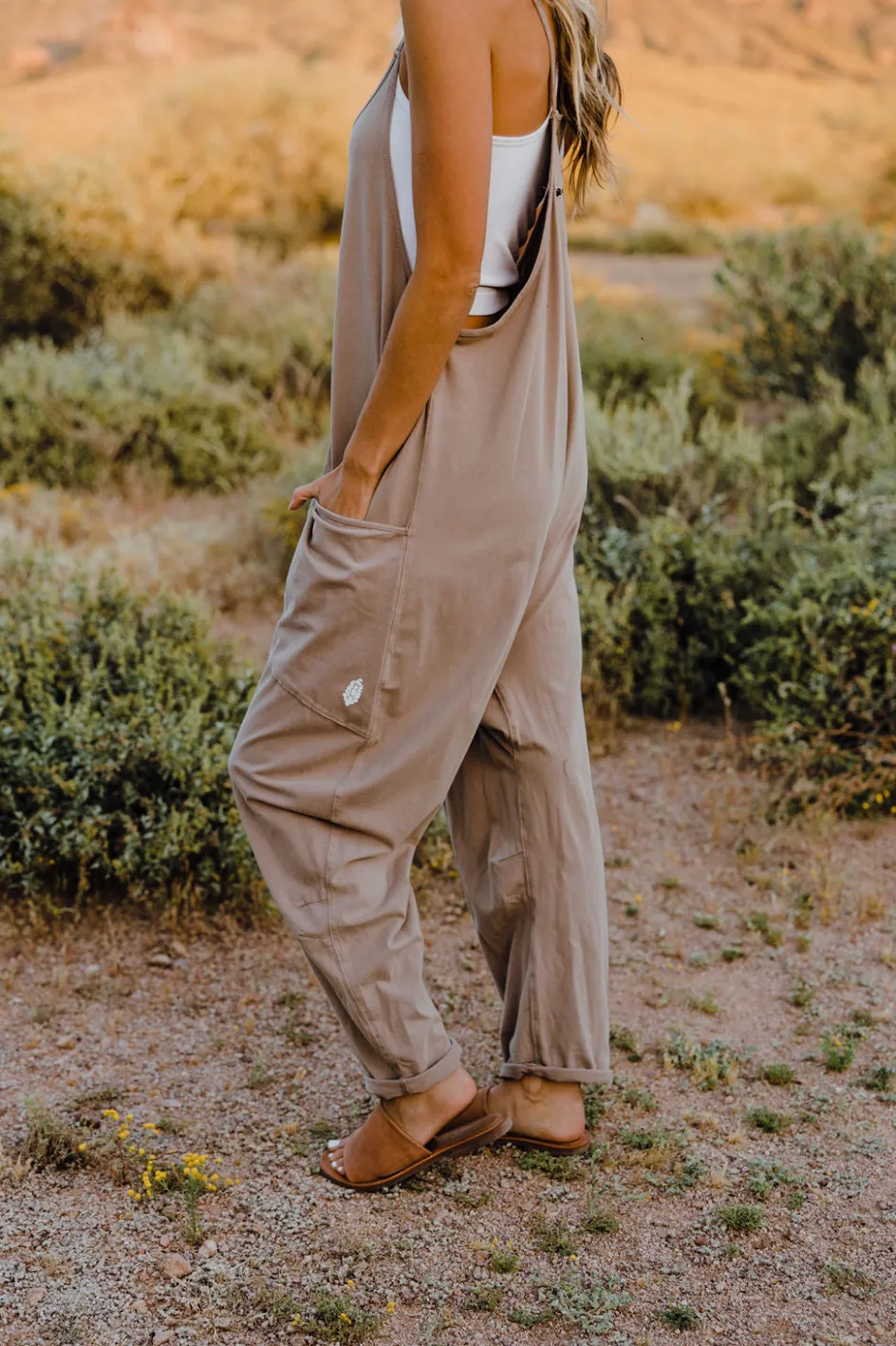 Free People Hot Shot Onesie-Mocha Latte Outlet