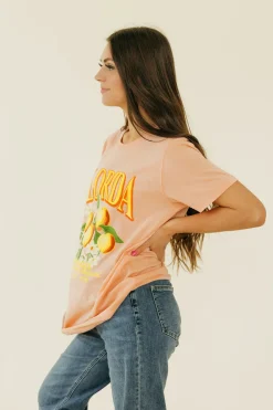 Alexis G. Fresh Oranges Tee-Peach Pink Clearance