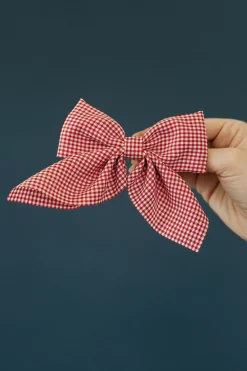 Ali Express Gingham Hair Bow Black/Red New