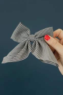 Ali Express Gingham Hair Bow Black/Red New
