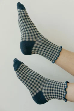 Ali Express Gingham Socks Rust/Green/SlateBlue/Grey/Black Fashion