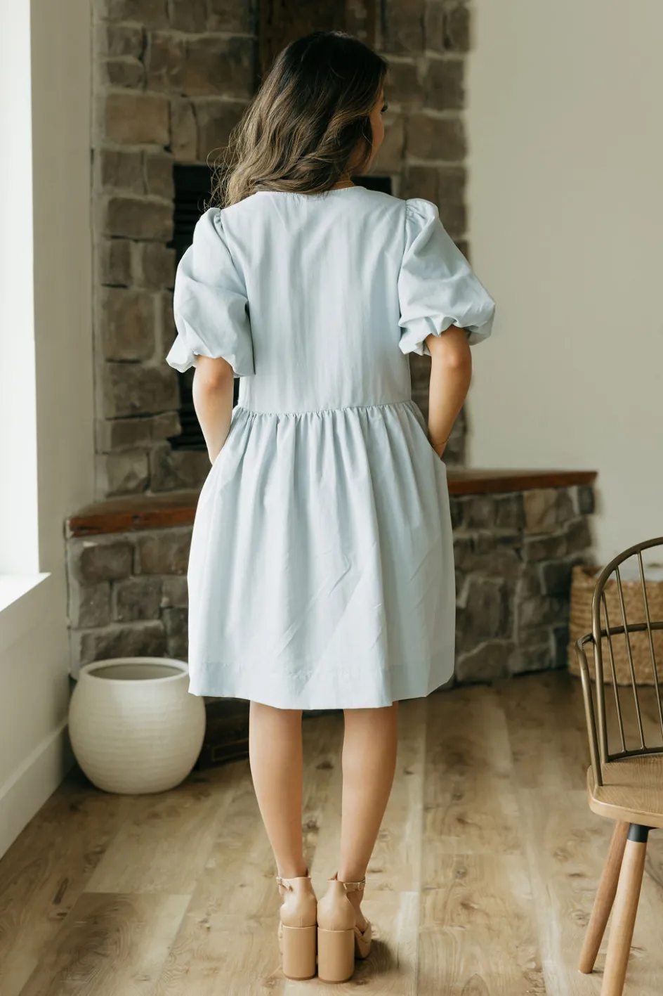 Vine & Love Gisele Dress-Light Blue Clearance