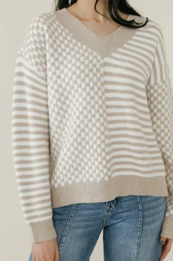 Buttermelon Haiden Sweater-Ivory/Taupe Neutral Best