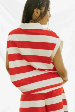 Polagram Halie Top-/Cream Red Fashion