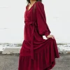 In February Harlen Dress-Burgundy Red Best