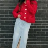 Aaron & Amber Harper Cardigan- Red Online