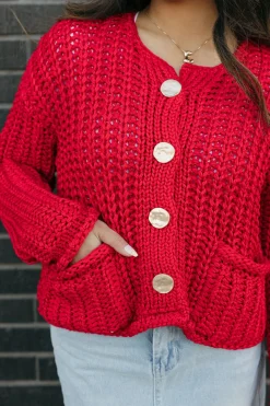 Aaron & Amber Harper Cardigan- Red Online