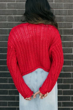 Aaron & Amber Harper Cardigan- Red Online
