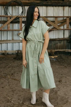 Polagram Harrison Dress-Light Olive Green Online