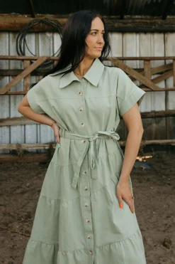 Polagram Harrison Dress-Light Olive Green Online