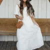 Polagram Hartley Dress-Cream White Outlet