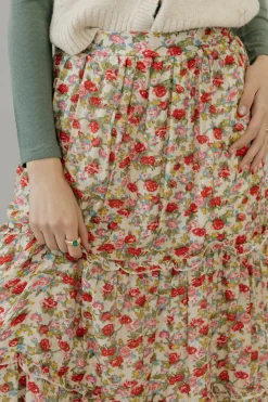 Polagram Haven Skirt-Ivory Multi Neutral Clearance
