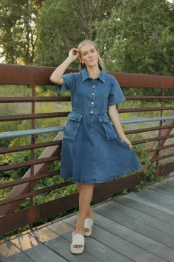 Polagram Hayes Dress-Denim New