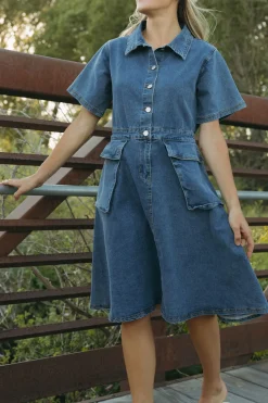 Polagram Hayes Dress-Denim New