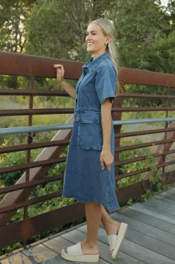 Polagram Hayes Dress-Denim New