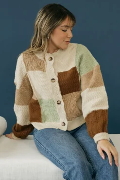 Very J Hazel Cardigan-Oatmeal Neutral Online
