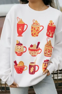 Sweet Claire Hot Chocolate Pullover-Cream White Outlet