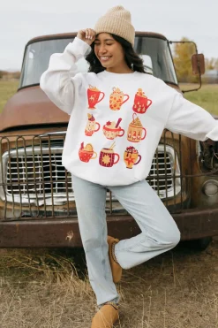 Sweet Claire Hot Chocolate Pullover-Cream White Outlet