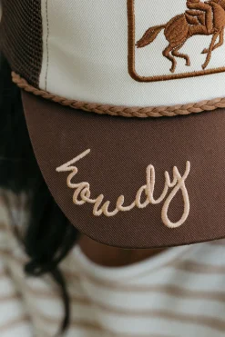 Fashion City Howdy Trucker Hat- Brown Discount
