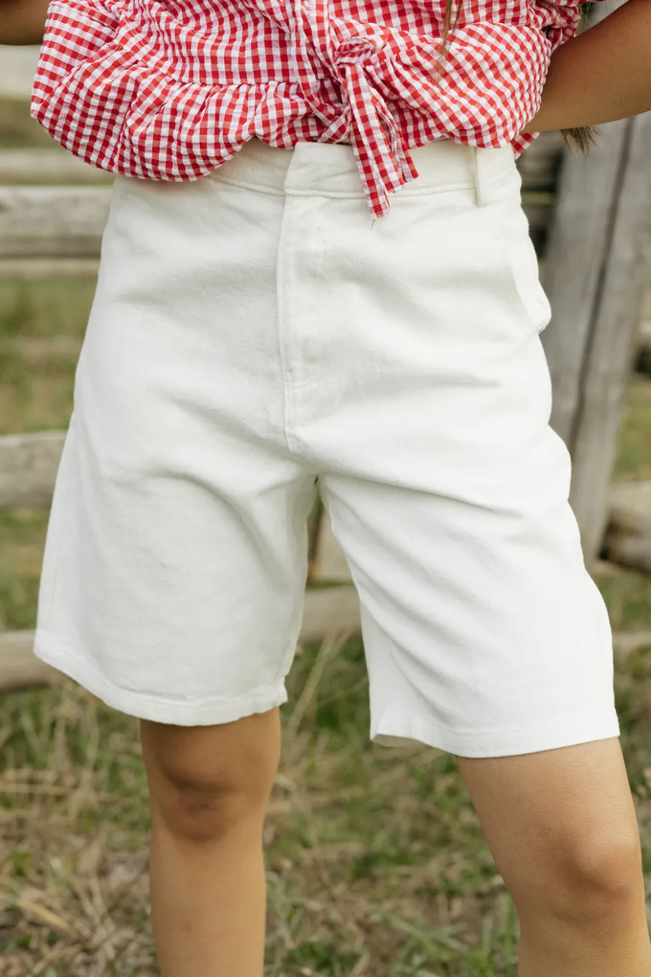 Honey Mango Jackie Shorts-Cream White Outlet