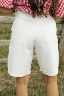 Honey Mango Jackie Shorts-Cream White Outlet