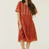 Tea N Rose Jillie Dress-Brick Red Best