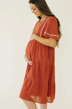 Tea N Rose Jillie Dress-Brick Red Best