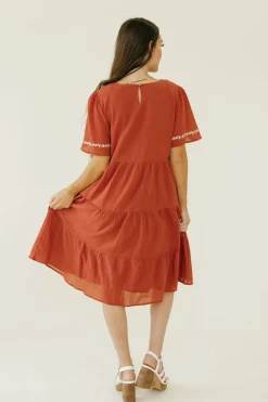 Tea N Rose Jillie Dress-Brick Red Best