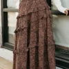 Polagram Jonesy Skirt-Mahogany Multi Brown Sale