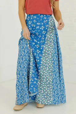 Aemi & Co. Jude Skirt-Cobalt Floral Fashion