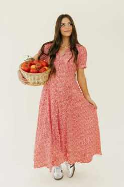 In Loom Julia Dress-/White Red Clearance