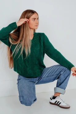 Dongguan Huoyoung Apparel Co Karmen Sweater-Pine Green Hot