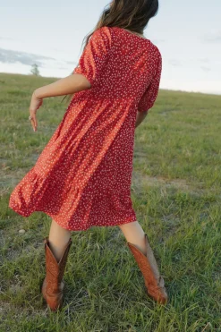 Dongguan Huoyoung Apparel Co Kassie Dress- Floral Red Outlet