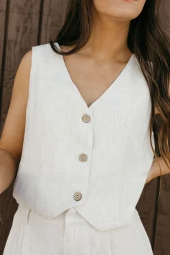 Tea N Rose Kennedy Vest-Natural Neutral Online