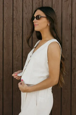 Tea N Rose Kennedy Vest-Natural Neutral Online