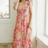Mine and E&M Kiarra Dress- Multi Pink Fashion