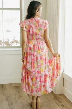 Mine and E&M Kiarra Dress- Multi Pink Fashion