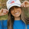 Fashion City Land of Freedom Ballcap- Ivory/Blue Discount