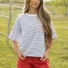 Dongguan Huoyoung Apparel Co Lauren Tee-Ivory/Blue White Outlet
