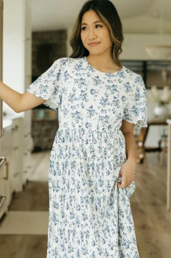 Hayden Lela Dress-Ivory/Blue White Best