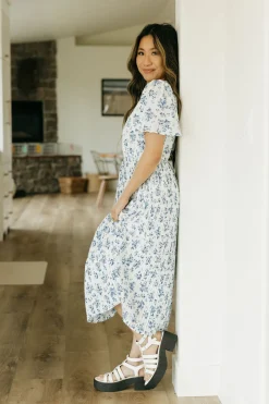 Hayden Lela Dress-Ivory/Blue White Best