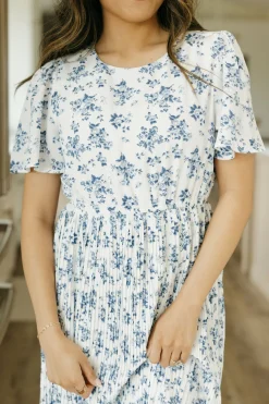 Hayden Lela Dress-Ivory/Blue White Best