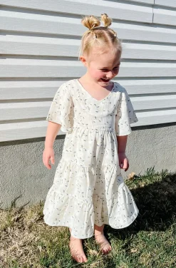 Love Olive Co Little Girl's Briggs Dress-White Multi Sale
