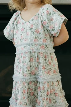 Dongguan Huoyoung Apparel Co Little Girl's Daphne Dress- Floral Blue Sale