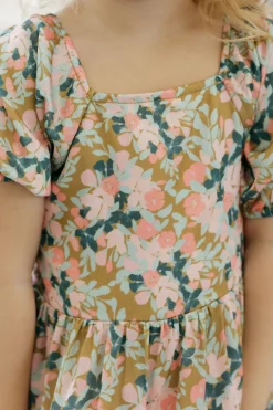 Dongguan Huoyoung Apparel Co Little Girl's Jensyn Dress-Golden Floral Hot