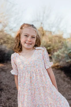 Love Olive Co Little Girl's Linden Dress-Lt. Pink Multi Discount