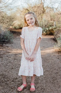 Love Olive Co Little Girl's Linden Dress-Lt. Pink Multi Discount