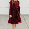 Oopsie Daisy Little Girl's Noelle Dress-Wine Red Clearance