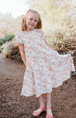 Love Olive Co Little Girl's Quinton Dress-Ivory/Peach Sale